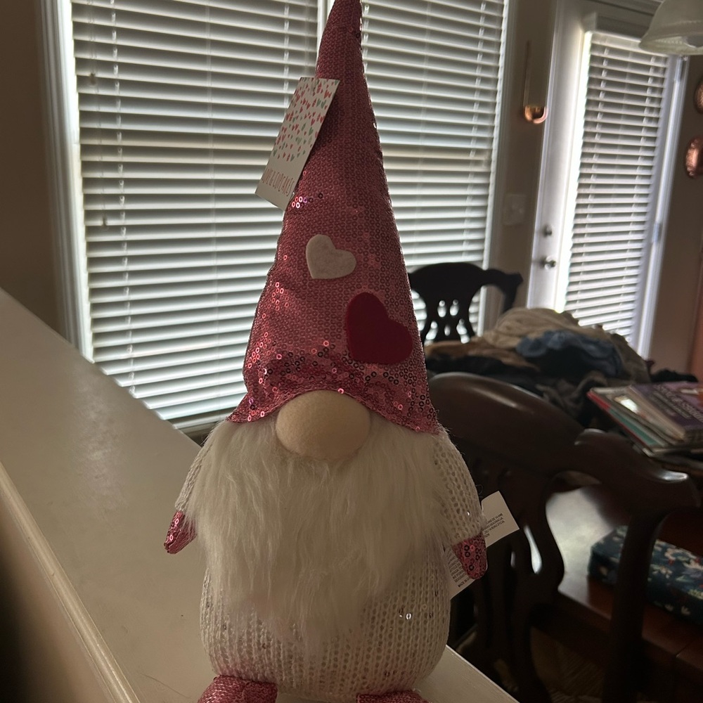 Pink Sequin Valentine Love and Cupcakes Gnome